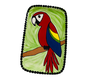 Lethbridge Scarlet Macaw Plate